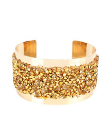 Fashion Golden Crystal Alloy Wide-bracelet Bracelet