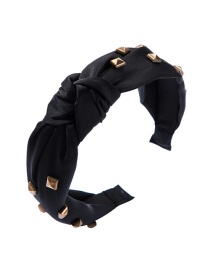 Fashion Black Alloy Square Knotted Wide-brimmed Hair Band