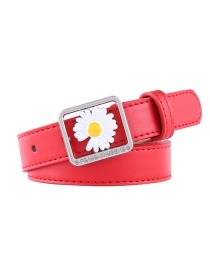Fashion Red Daisy Concave Belt