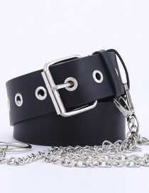 Fashion Black +4 Chain Chain Eye Belt