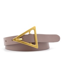 Fashion Light Khaki Triangle Buckle Shape Thin Belt