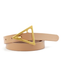 Fashion Cream Color Triangle Buckle Shape Thin Belt