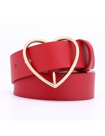 Fashion Dark Red Love Pin Buckle Belt