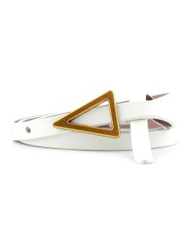 Fashion Creamy-white Triangle Knotted Sugar Thin Belt