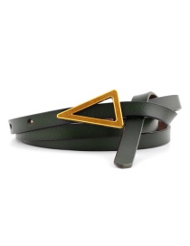 Fashion Dark Green Triangle Knotted Sugar Thin Belt