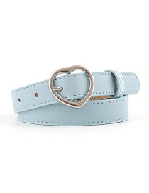 Fashion Sky Blue-silver Buckle Heart-shaped Heart Buckle Belt