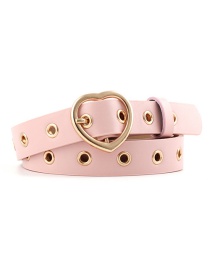 Fashion Pink Peach Heart Button Air Eye Belt