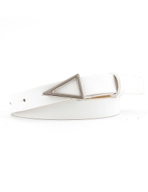 Fashion White Silver Triangle Buckle Snap Belt