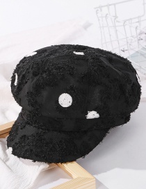 Fashion Black Big Polka Dot Octagonal Hat