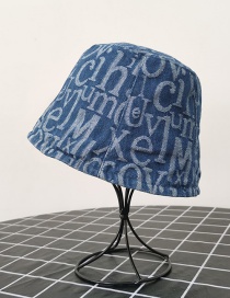 Fashion Denim Blue Letter Stitching Hat Body Fisherman Hat