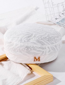 Fashion Milk White Lace Alphabet Embroidery Thin Breathable Beret