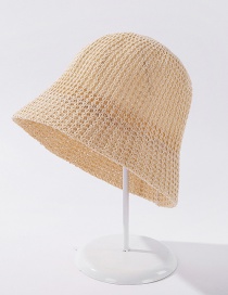 Fashion Beige Light Plate Knitted Solid Color Sunscreen Fisherman Hat