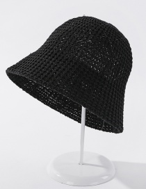Fashion Black Light Plate Knitted Solid Color Sunscreen Fisherman Hat