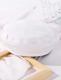 Fashion Milk White Pleated Solid Color Stitching Beret
