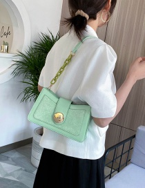 Fashion Green Acrylic Chain Shoulder Bag With Stitching Lock
