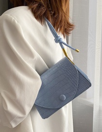 Fashion Blue Stone Grained Crossbody Shoulder Bag