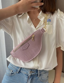 Fashion Purple One-shoulder Cross-body Chest Bag In Stone Chain