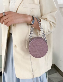 Fashion Purple Crocodile Chain Round Shoulder Crossbody Bag