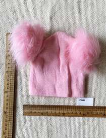 Fashion Pink Wool Ball Knitted Hat