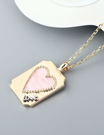 Fashion Pink Gold Plated Love Tag Geometric Necklace