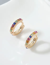 Fashion Champagne Gold + Color Imported Crystal Alloy Hollow Earrings