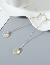 Fashion 14k Gold Austrian Crystal Love Chain Alloy Earrings