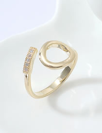 Fashion 14k Gold Zircon-set Geometric Openwork Ring