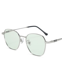 Fashion Silver Frame-after Changing Color Anti-blue-light And Anti-radiation Flat Mirror Color Changing Glasses Frame