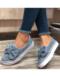 Fashion Blue Bow Flat Shoes