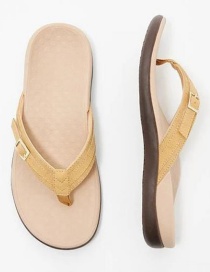 Fashion Yellow Flat Sandals And Sandals