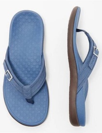 Fashion Navy Flat Sandals And Sandals