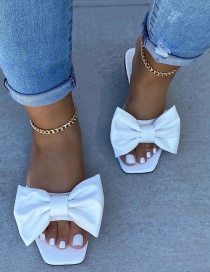 Fashion White Bow Flat Beach Sandals