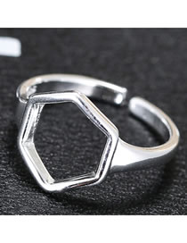 Fashion Silver Alloy Geometric Polygonal Open Ring