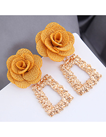 Fashion Orange Geometric Alloy Flower Earrings