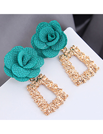 Fashion Blue Geometric Alloy Flower Earrings