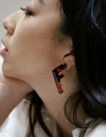 Fashion Amber Acrylic Alloy Letter Earrings