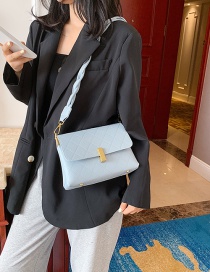 Fashion Blue Locked Diamond-woven Shoulder Crossbody Bag