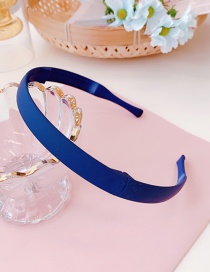 Fashion Matte Navy Blue Folded Thin Edge Toothed Non-slip Resin Headband