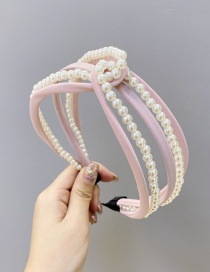 Fashion Pink Multiple Cross-pearl Hollow Hollow Hair Bands In The Middle