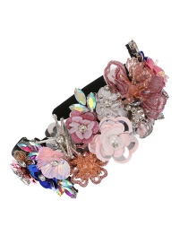 Fashion Color Fabric Resin Sequins Flower Headband