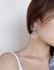 Fashion Transparent Transparent Flower Resin Alloy Earrings