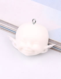Fashion With Ears White Handmade Transparent Resin Elf Head Doll Accessories