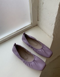 Fashion Purple Ruched Flat Soft Bottom Elastic Shoes