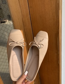 Fashion Khaki Baotou Flat Bottom Bow Half Slippers