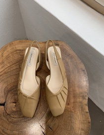 Fashion Light Brown Sandals With Pleated Heel