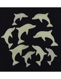 Fashion 7.5-10.5cm 9pcs/package Dolphin Star Fluorescent Wall Sticker