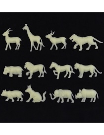 Fashion 8-11cm 12pcs/bag Children Gift Lion Tiger Animal Luminous Stickers