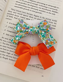 Fashion Orange Bow Broken Floral Bowknot Hand-made Fabric Card
