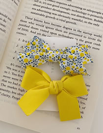 Fashion Yellow Bow Broken Floral Bowknot Hand-made Fabric Card