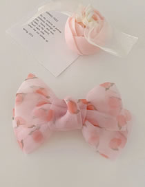 Fashion Girlish Pink Peach Hairpin With Mesh Bow
